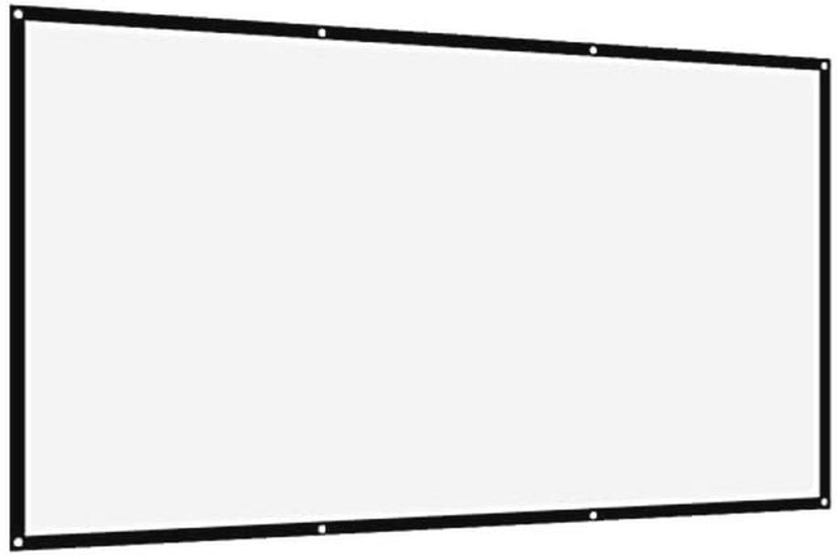 Draagbaar Projectorscherm 120 inch, 16:9, Kreukvrij en Zacht Wit Polyester - Ondersteunt Dubbelzijdige Projectie voor Binnen en Buiten