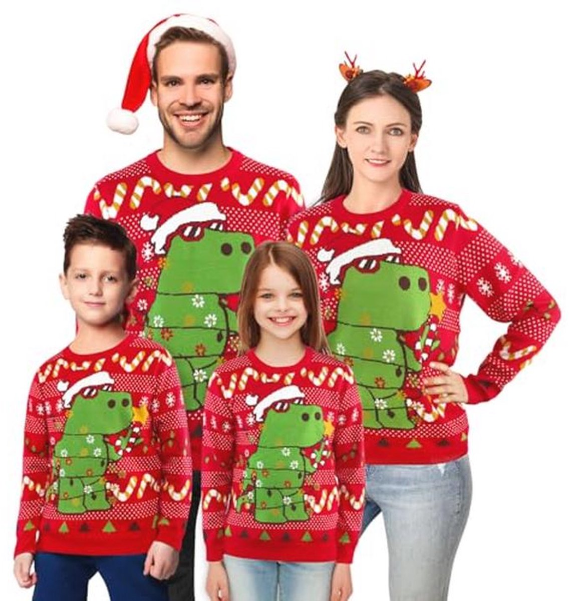 Kersttruien voor Dames, Heren en Kinderen - Gebreide Feestelijke Truien met Lange Mouwen (S-XXL)