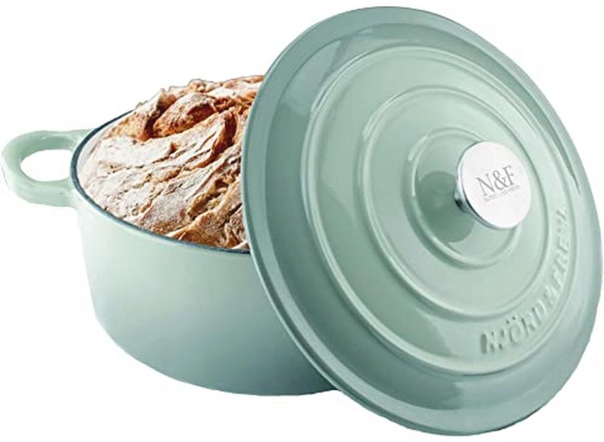 Gietijzeren ovenschaal met deksel, 24 cm - Ideaal voor stoven, bakken en koken