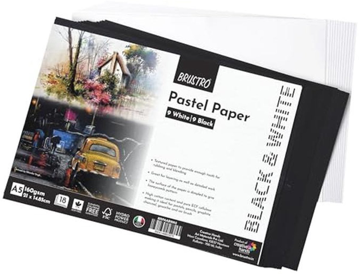 Pastelpapier A5 Set van 18 - 160 GSM, Ideaal voor Pastelkleuren, Kleurpotlood, Grafiet en Houtskool — cadeau in Hobby - foto 3