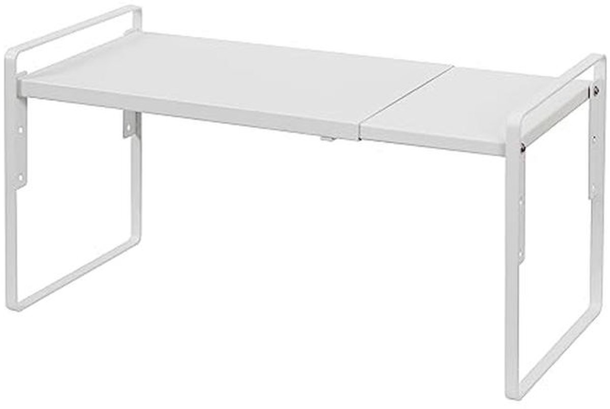 Verstelbare Kastplank Organizer voor Keuken en Badkamer - Ruimtebesparend en Stapelbaar