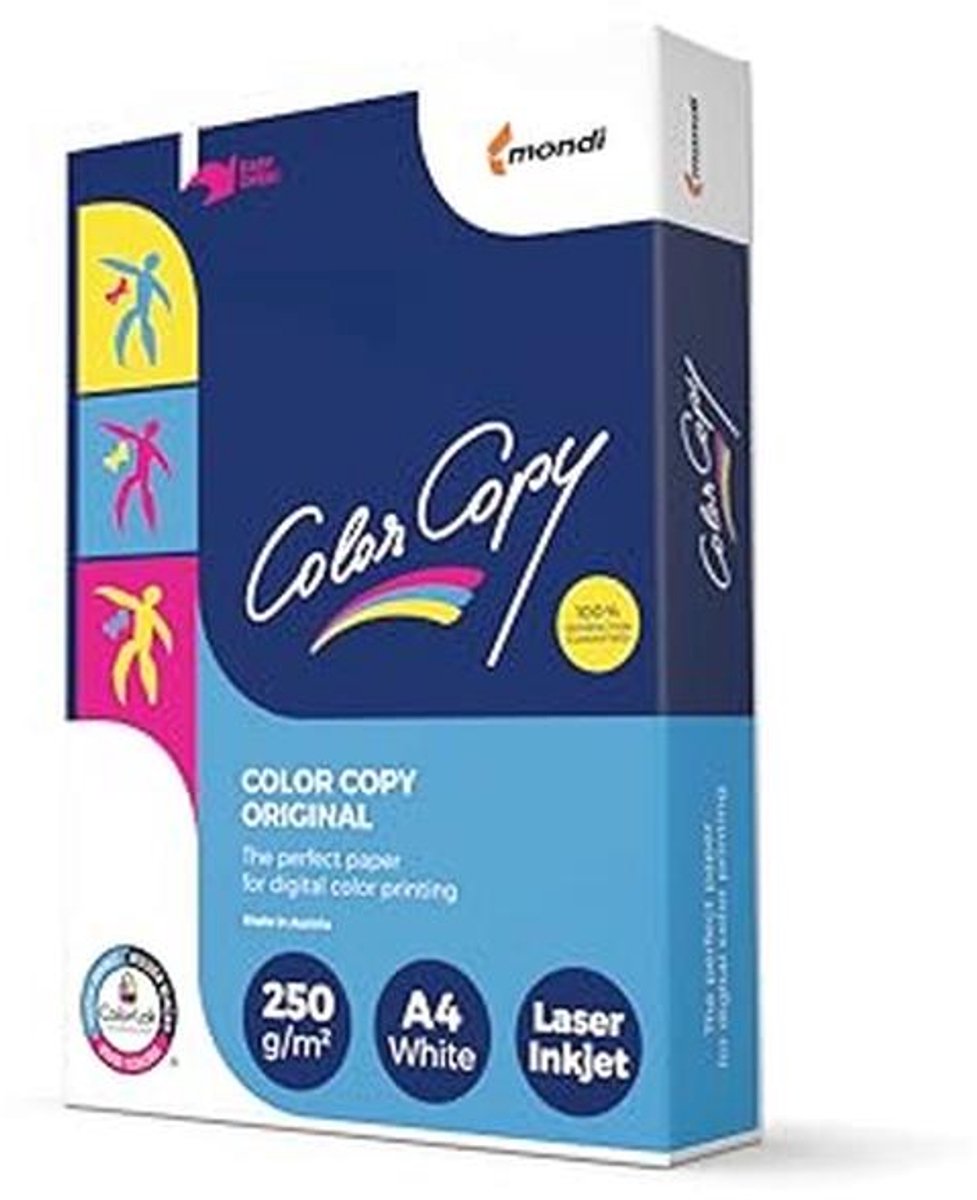 Kleur Copier Papier A4, 250 G/M², 125 Vellen, Wit