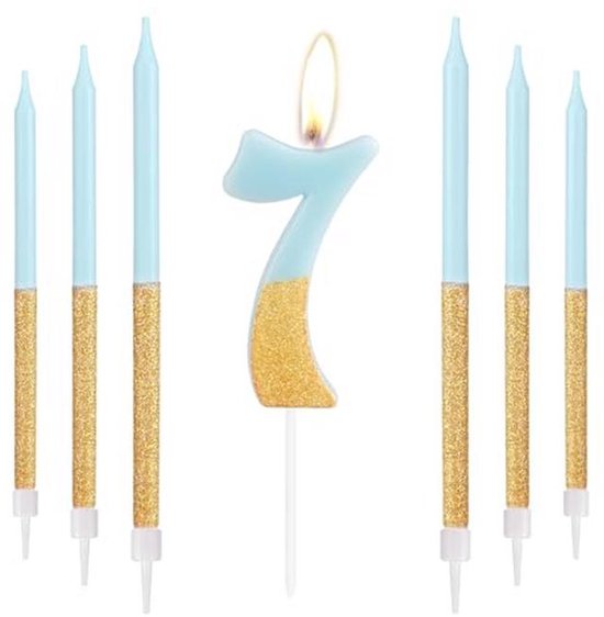 Gouden taartkaarsjes - 16 stuks