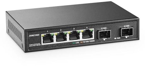 6-poorts 2,5 G Ethernet Switch met 10G SFP+ Poorten voor Snelle Netwerkverbindingen