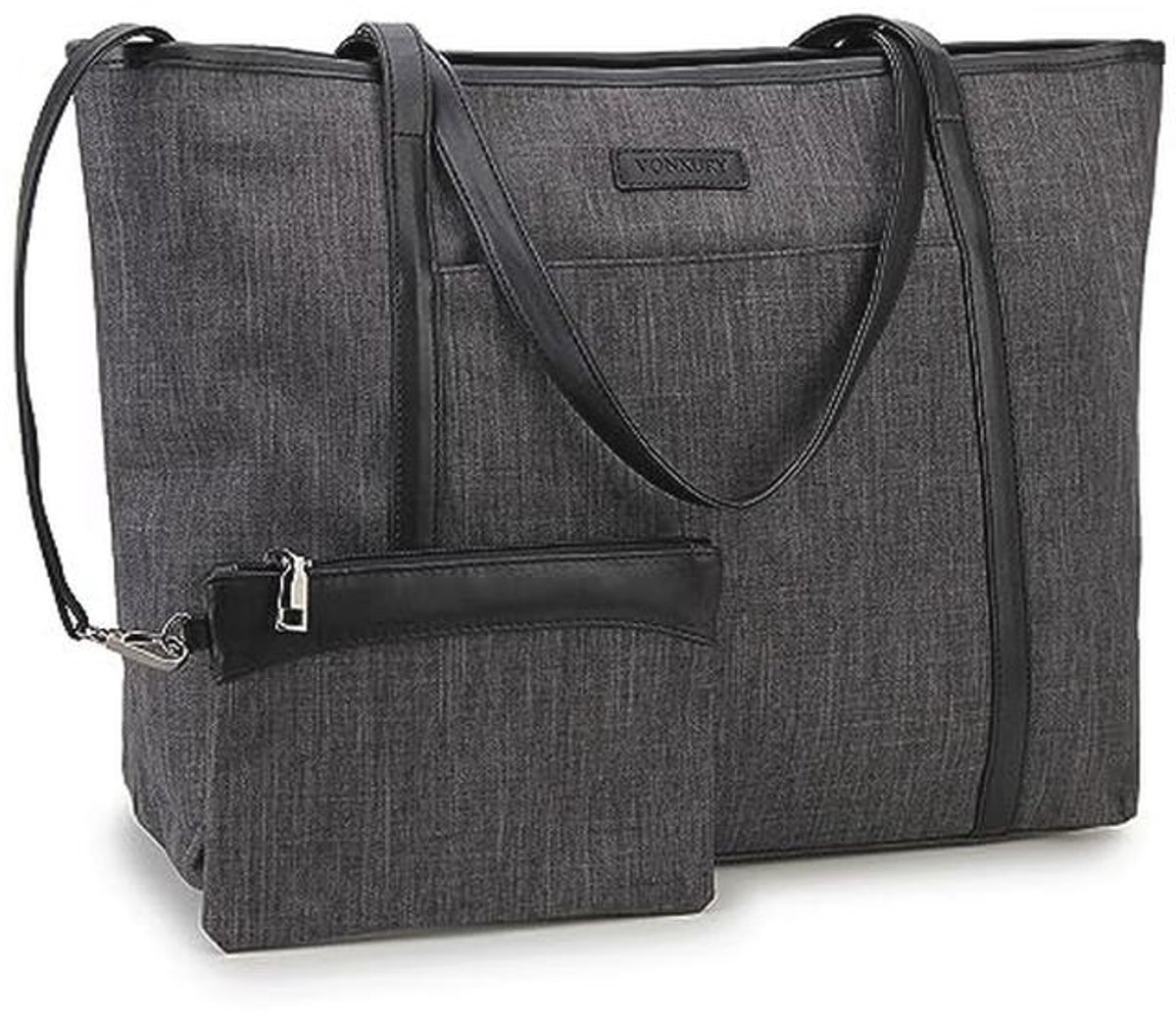 Laptopdraagtas voor vrouwen - 15,6 inch schoudertas met kleine tas voor werk, school en reizen