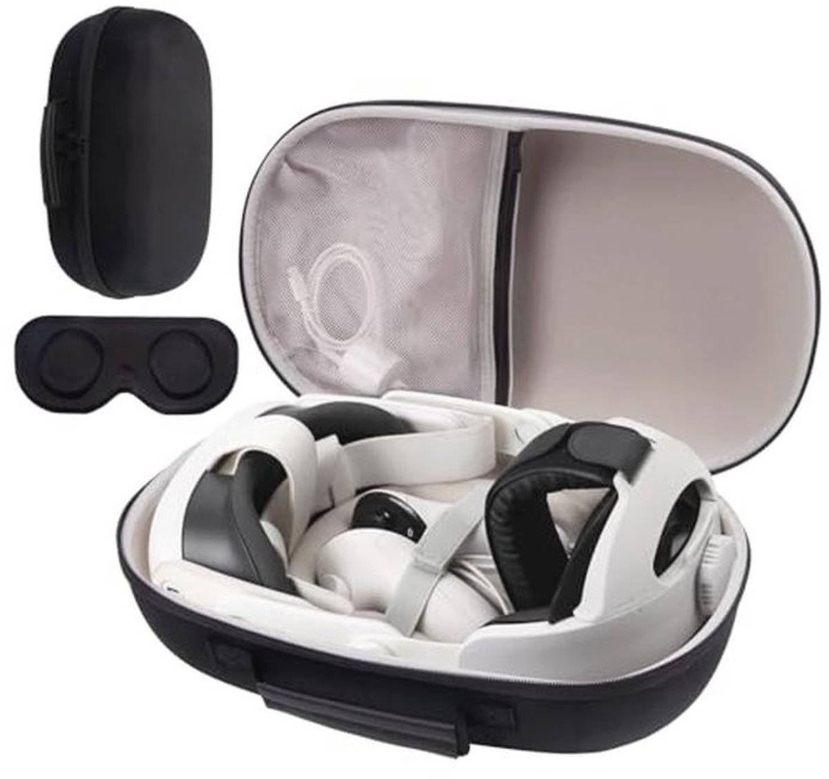 Draagtas voor Meta Quest 3 VR Headset en Gaming Controller - Waterdichte en Schokbestendige Hard Case met Opbergruimte