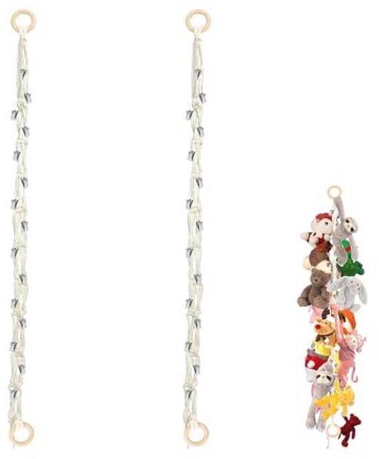 Knuffeldier opbergen, Boheemse stijl, 4-laags macramé, knuffeldier met