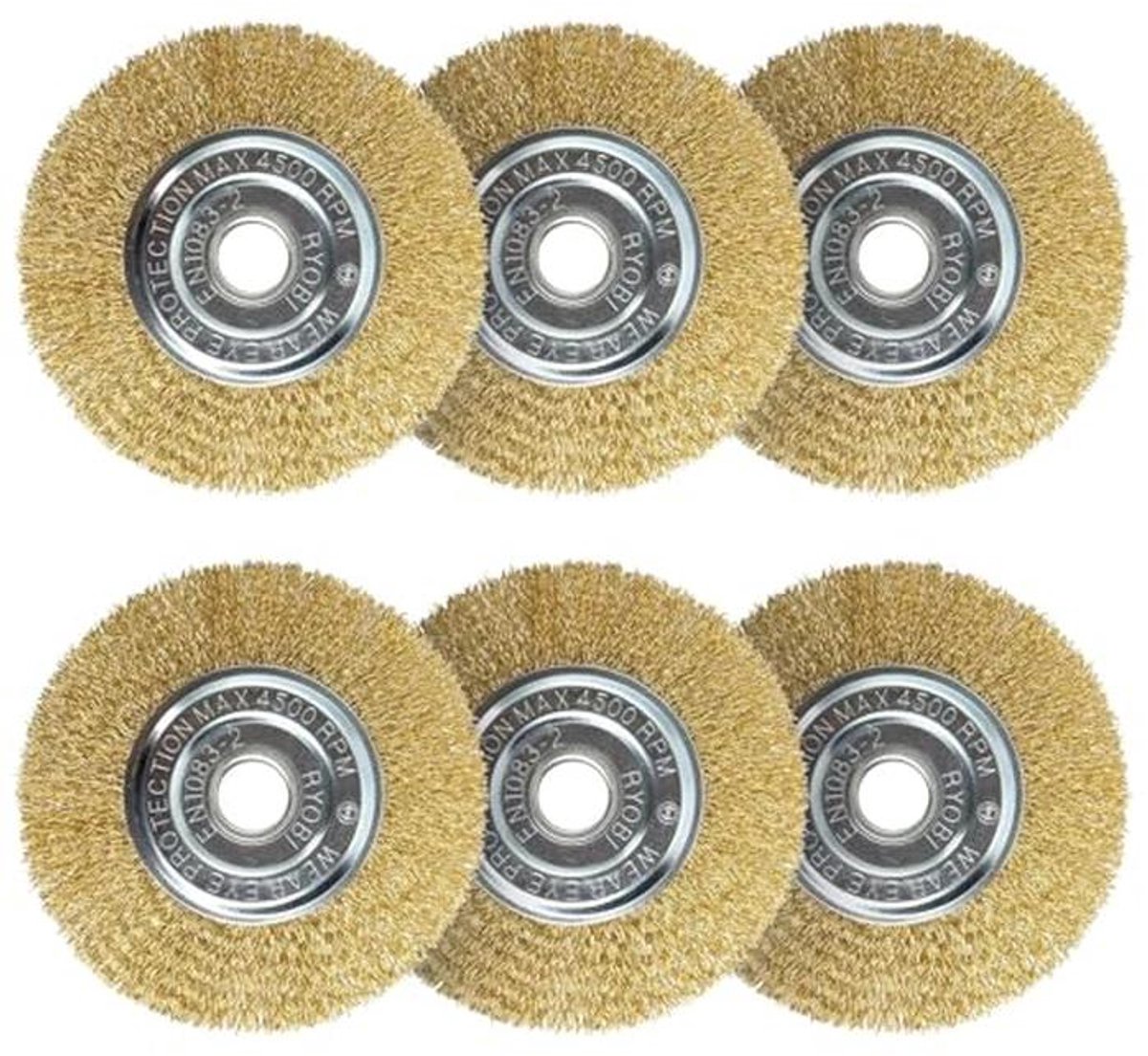 Voegenborstel set van 6 - Draadborstels voor reinigen en onkruid verwijderen - 11,5 cm diameter