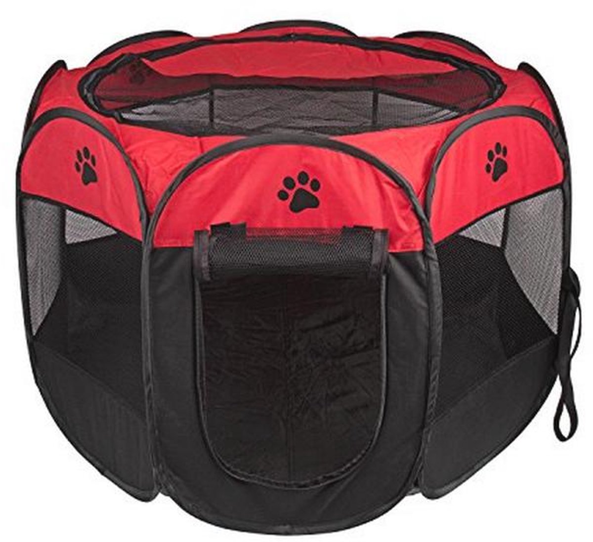 Draagbare Opvouwbare Puppybox voor Hond, Kat, Konijn en Cavia - Rood, Groot (L)