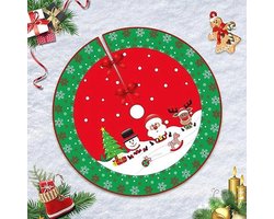 RUNMKUO 90 cm kerstboomrok,Kerstboom Rok Xmas Decoratie Vilt Boom Mat Base Cover Bordeaux Kerstboom Rok Mat voor Home Party Vakantie Decoratie