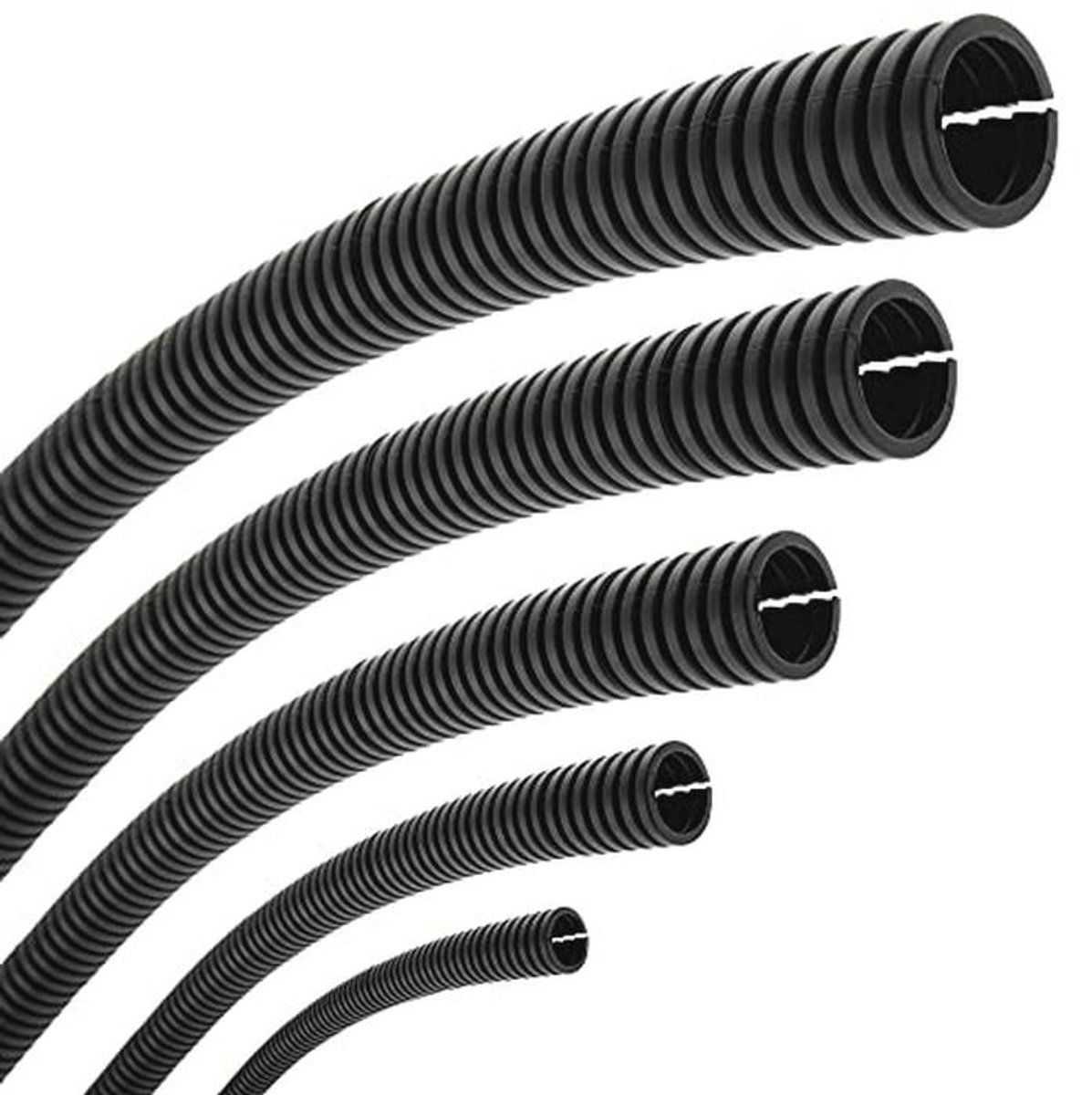 Flexibele Golfbuis 12mm Binnen Ø 10m voor Kabelbescherming - Zwart