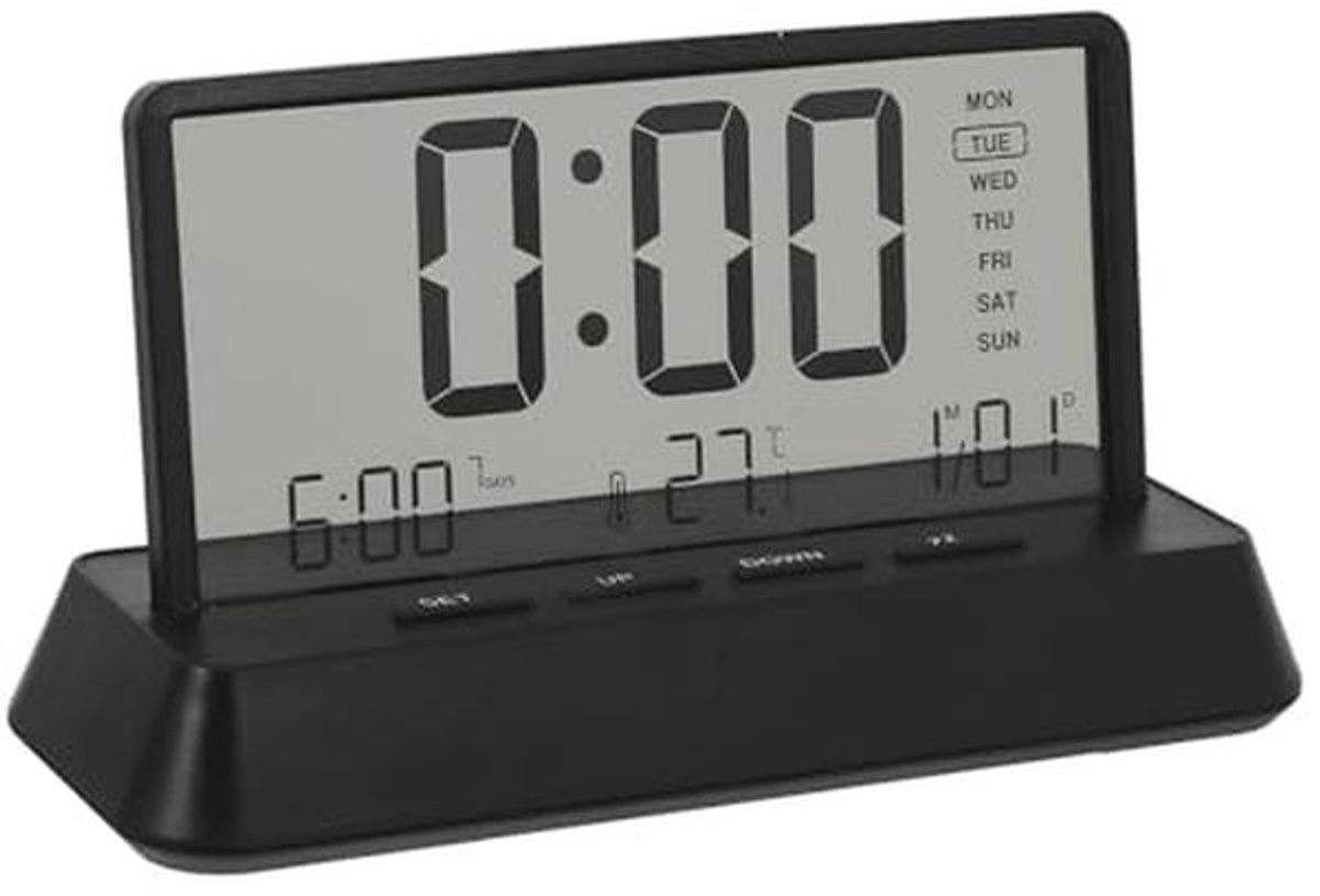 Digitale LCD Wekker met 3 Alarmen en Temperatuurweergave voor Slaapkamer en Kantoor