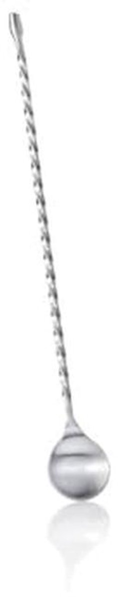Cocktail Lepel Gedraaid, 0.7 x 3.4 x 27.2 cm, RVS Baraccessoire