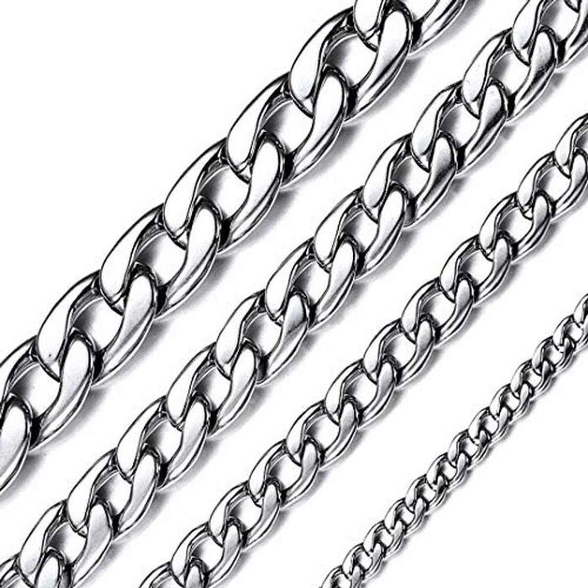 Cuban Chain van RVS voor Dames en Heren - Pantserketting, Beschikbaar in 5-9-12-15 mm Breed, Zilver-Zwart-Goud, Keuze uit Afmetingen (36 cm-76 cm)