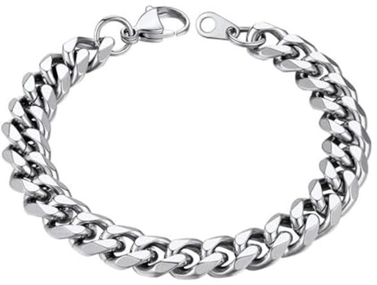 Stainless Steel Cuban Bracelets for Men and Women - Stylish Variety in Silver, Black, Gold