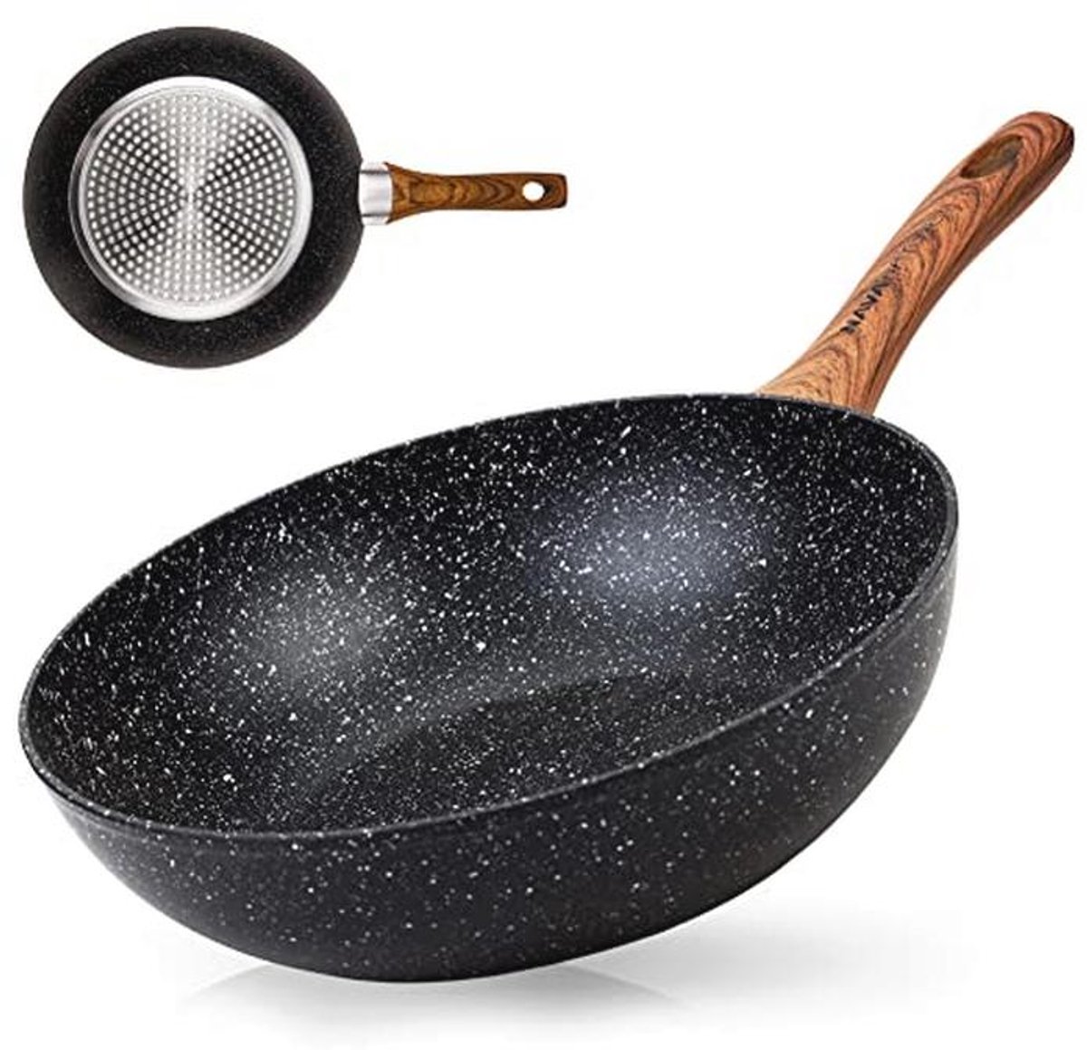 Aluminium Wok met Anti-aanbaklaag voor Inductie - 28 cm