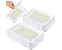 Hushee 12 Pcs Clear Flat Breast Milk Freezer Storage Organizer Space Saving Breastmilk Storage Breastmilk Freezer Tray Breastfeeding Bag Organization, 7.87 x 4.72 x 0.67 in