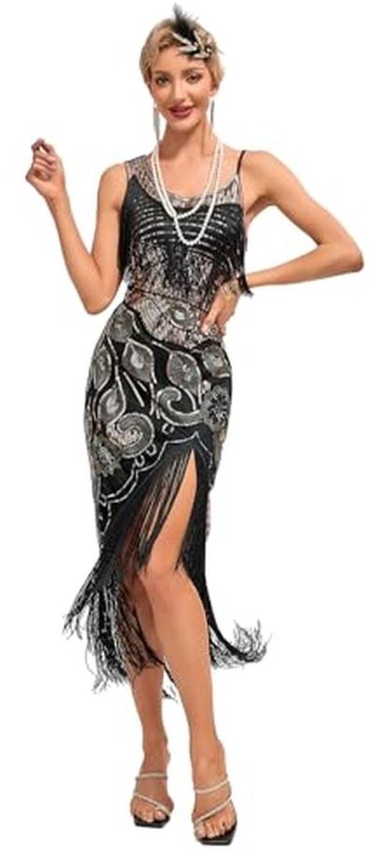 1920s Fringed Sequins Dance Dress