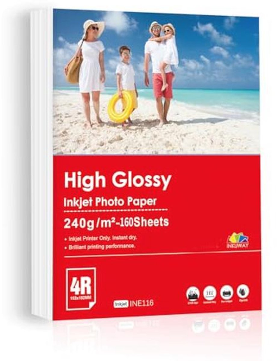 160 Vel Fotopapier 10 x 15 cm Glanzend 240 g/m² voor Inkjetprinters