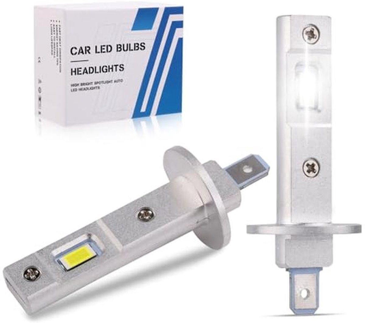 H1 LED Bulb Set - Super Bright 6500K Warm White Waterproof Headlights for Fog Lights and Indoor Use