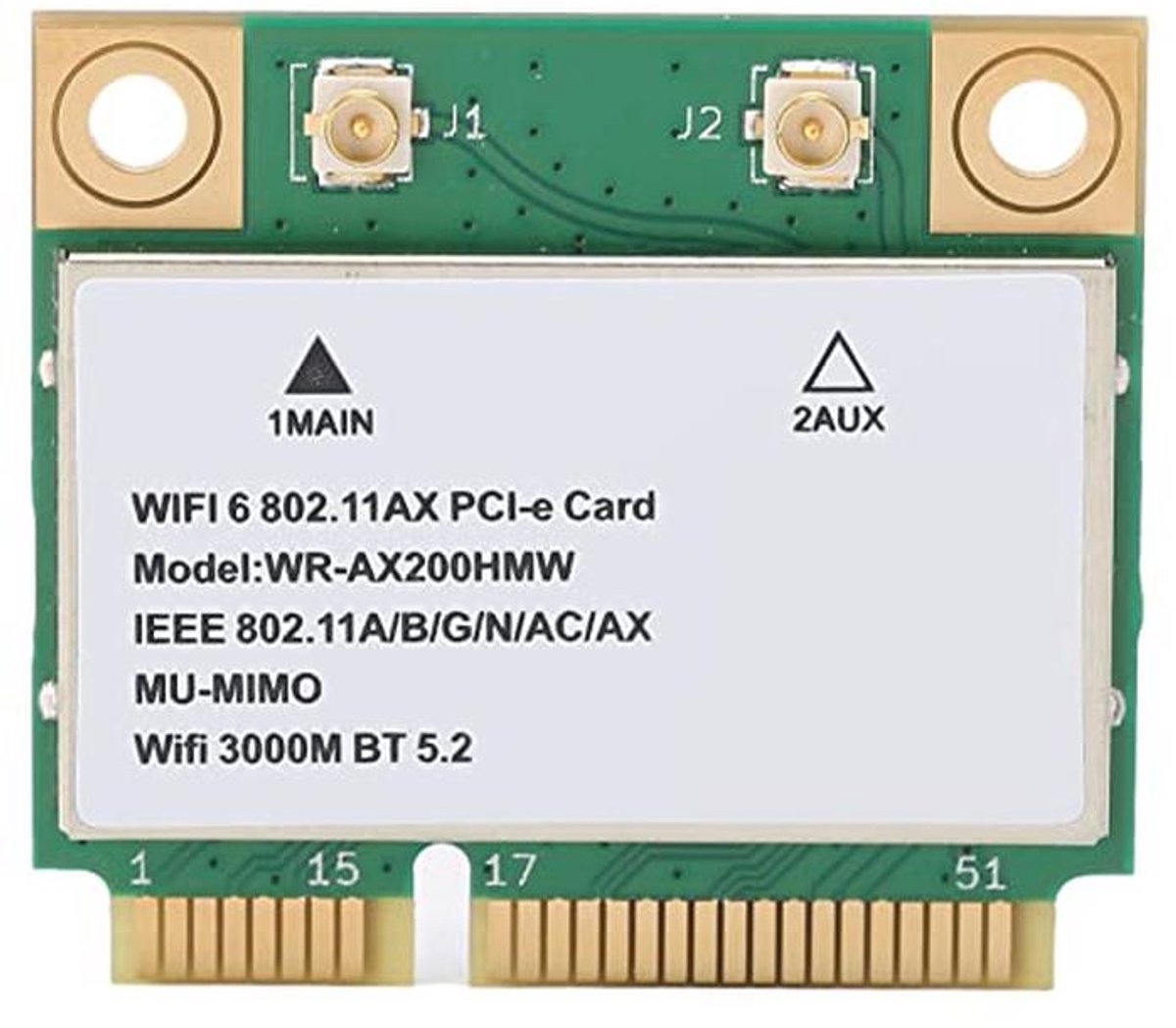 Dual Band Draadloze Netwerkkaart met WiFi 6 en Bluetooth 5.2 voor Laptop