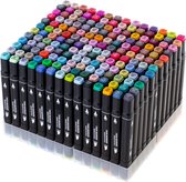 AnyMark 60 Colors Alcohol Markers, Double Dots, Alcohol Based Twin Markers For Drawings And Color Sketches, White Marker Sleeve