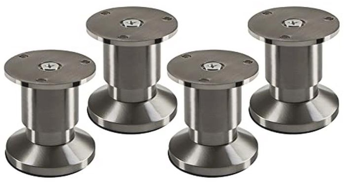 Verstelbare Meubelpoten - 4 Stuks - Geborsteld RVS-look - Belastbaar tot 250 kg