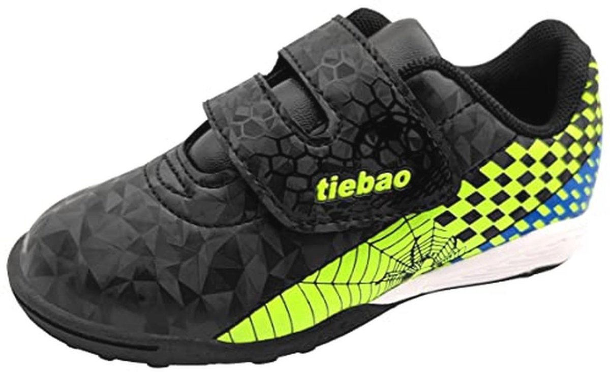 tiebaoGanar Unisex-kindervoetbalschoenen, turfschoenen, sport, outdoor, stevige grondschoenen, voetbalschoenen voor jongens en meisjes, met haak en lus (peuter, klein en groot kind)