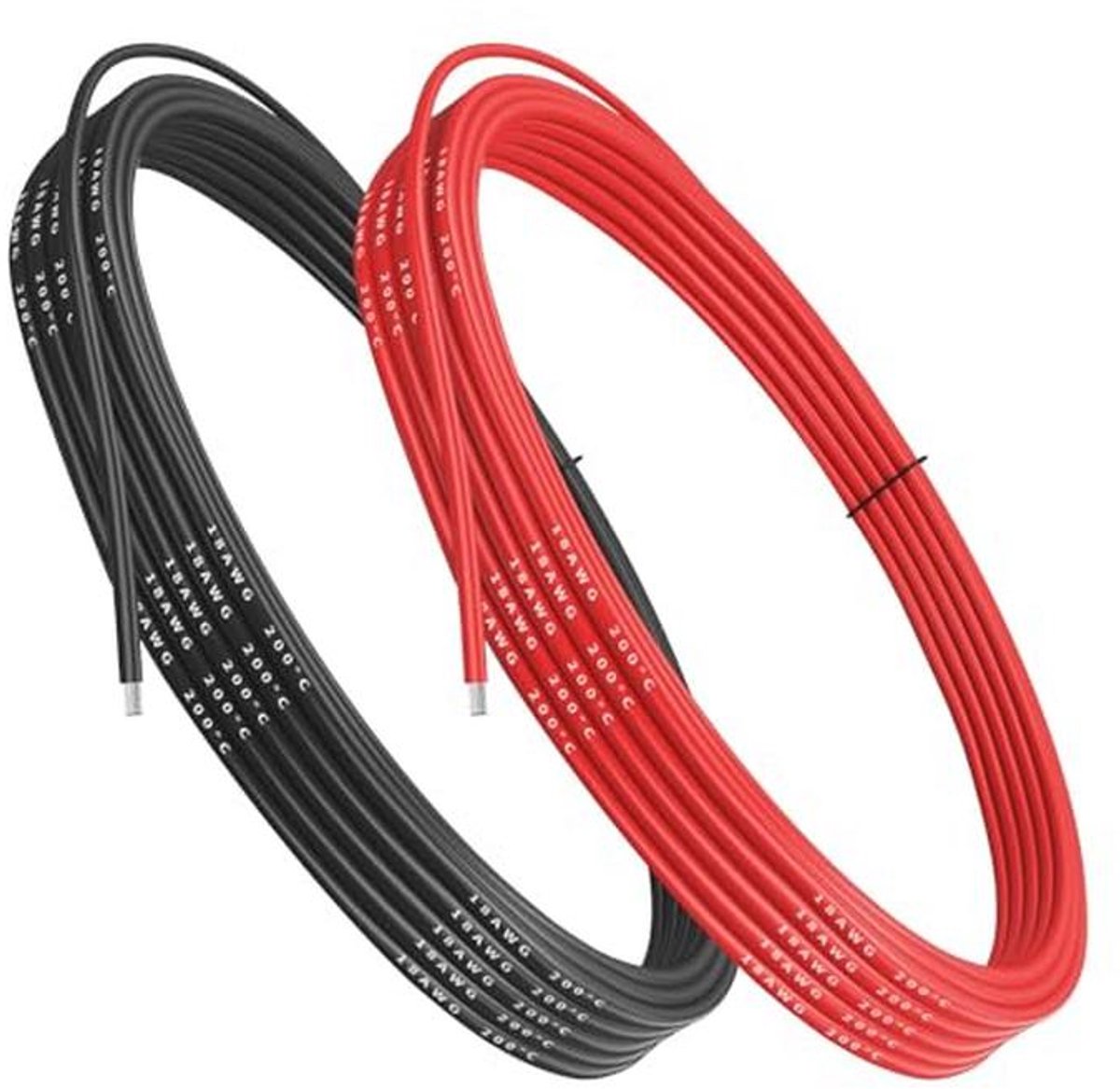 Flexibele 18AWG Siliconen Elektronische Kabel - 5 Meter (Zwart/Rood)