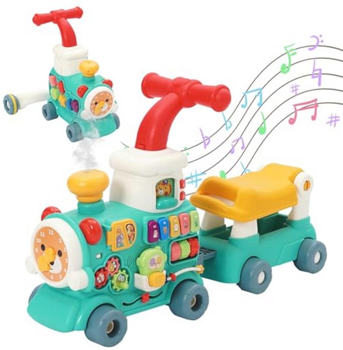 5-in-1 Loophulp voor Kinderen met Muziek - Stoomtrein Wandelaar voor Baby's en Peuters