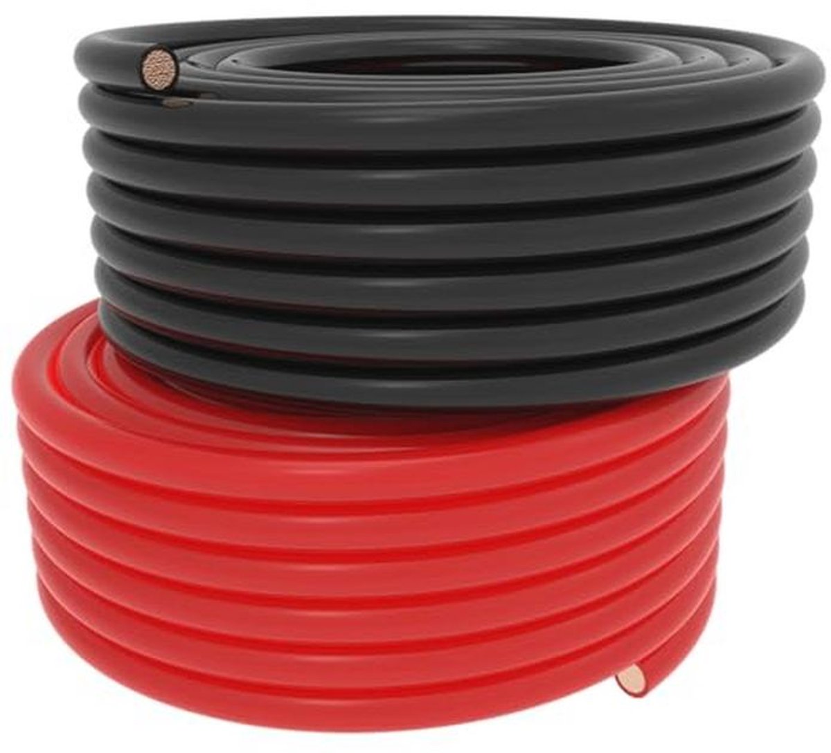 10FT 6 AWG lasbatterijkabel set voor zonne-energie, camper, auto & boot - Rood & Zwart