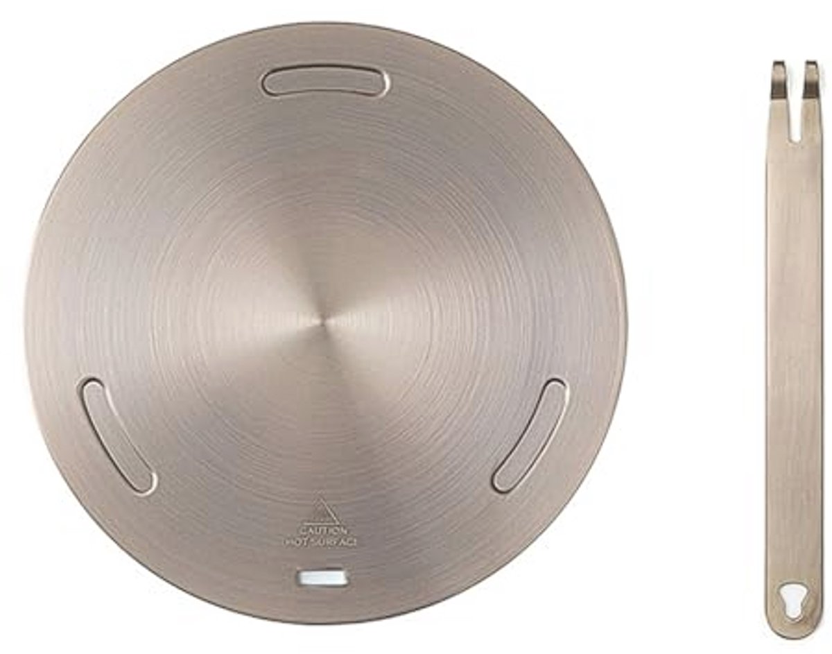 Inductie-adapterplaat voor kookgerei 16 cm - Roestvrij staal met afneembare handgreep