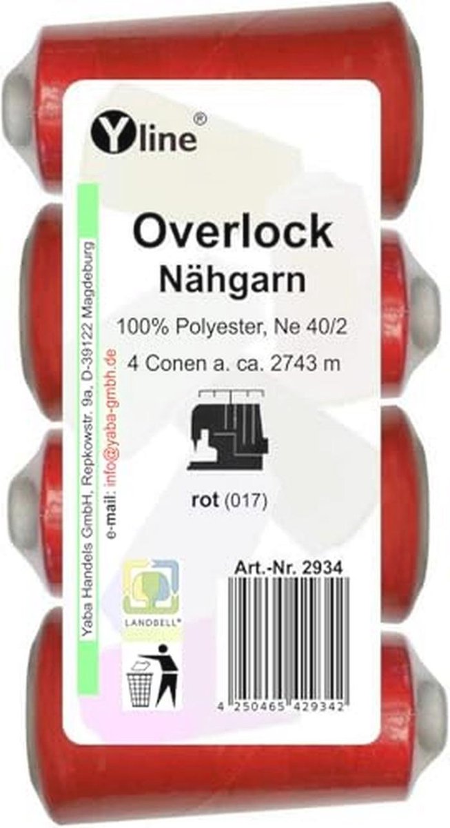 Overlock Spolen - Naaigaren Rood 2743m NE 40/2 100% Polyester