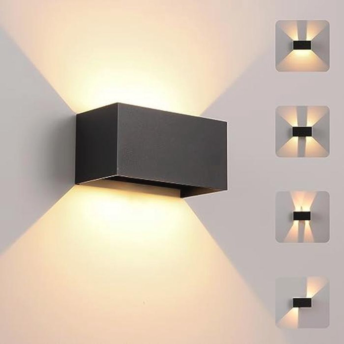 Moderne LED wandlamp binnen en buiten, 24W, warmwit, IP65 waterdicht, verstelbare straling