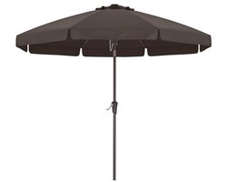 ABCCANOPY Terrasparasol 2,7 m - outdoor tafelparaplu met drukknop kantelen en zwengel, 8 ribben paraplu voor terras, zwembad, tuindek (bruin)
