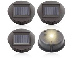 Vervangende Solarlampen - 4 Stuks, 8 cm Zonne-Verlichting, Waterdichte LED Lampen voor Tuin en Terrein