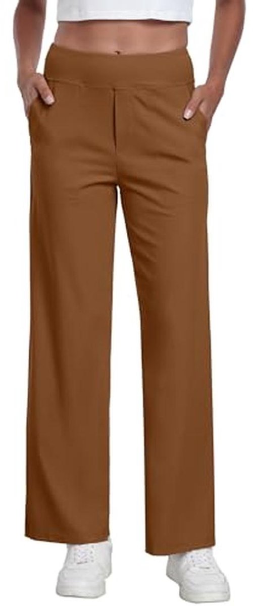Dames Palazzo Broek met Wijde Pijpen - Comfortabele en Elegante Loungebroek met Zakken