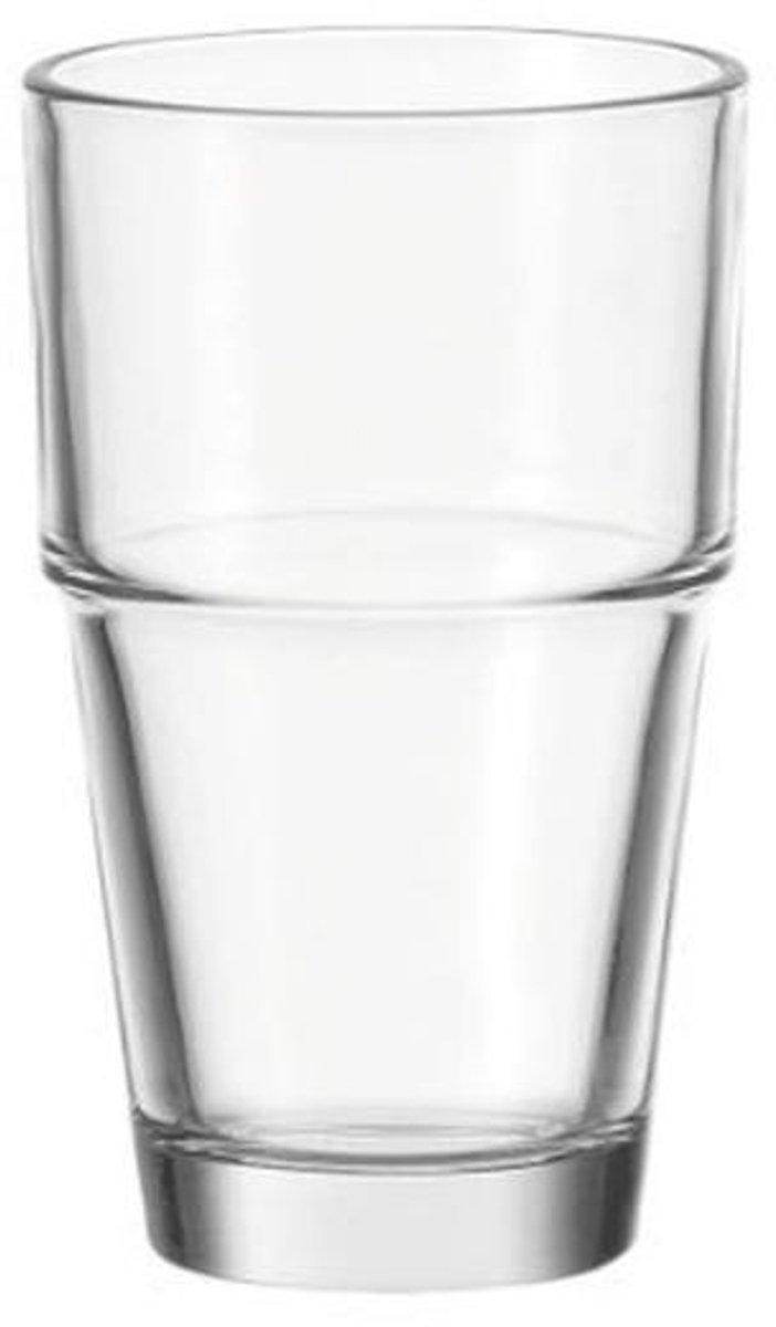 Set van 6 stapelbare drinkglazen - vaatwasmachinebestendig 370 ml