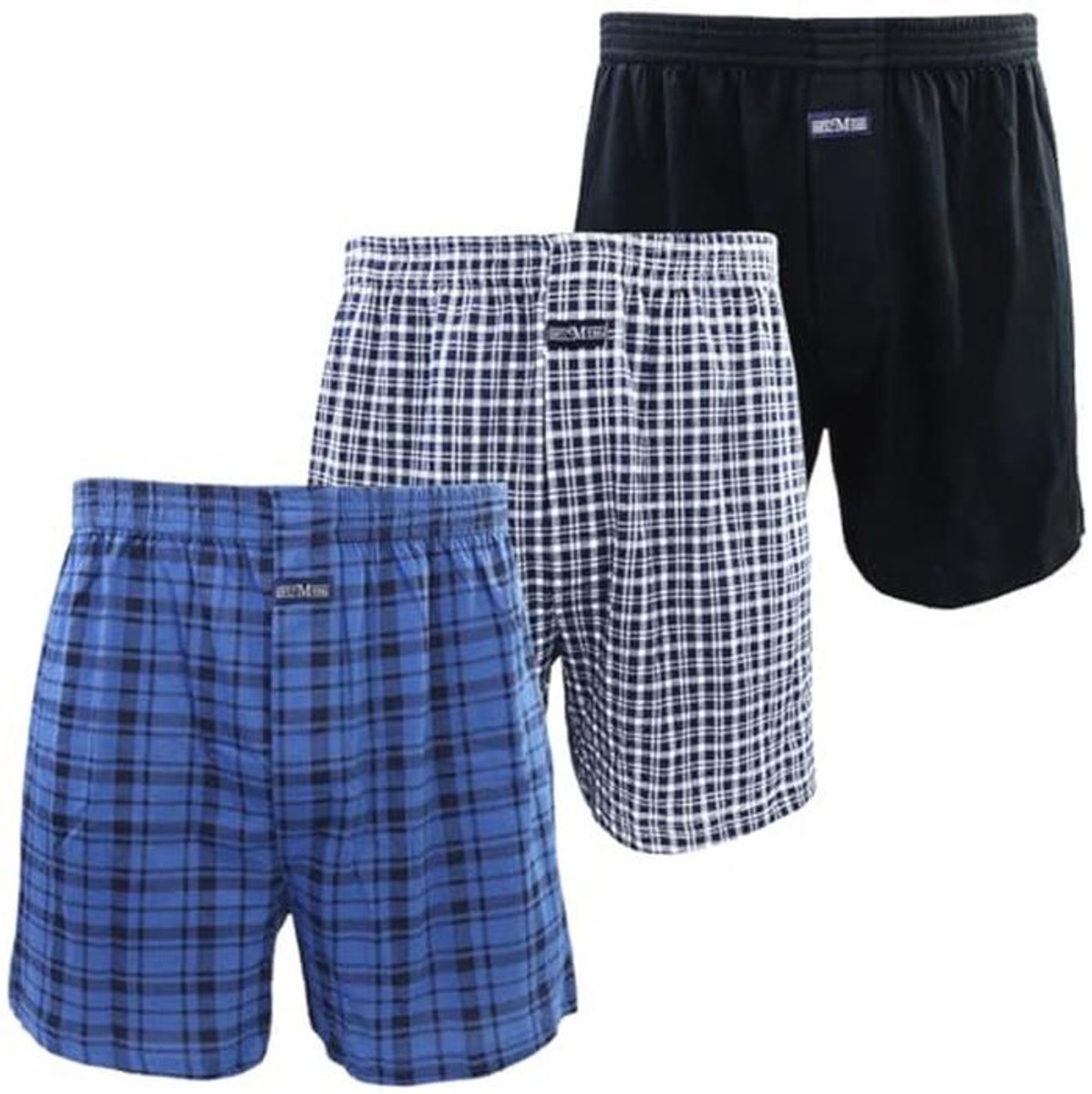 Set van 3 Brede Boxershorts voor Heren - 100% Katoen, Ademend en Comfortabel