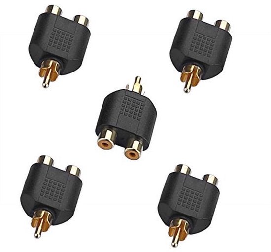 Audioadapter Cinch naar 2x Cinch Y-Adapter - 5 Stuks | bol