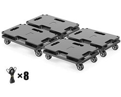 Transportrollenset voor Meubels - 200 kg Draagvermogen - Koppelbare Transportkar - Verhuishulp Wielen - Set van 4