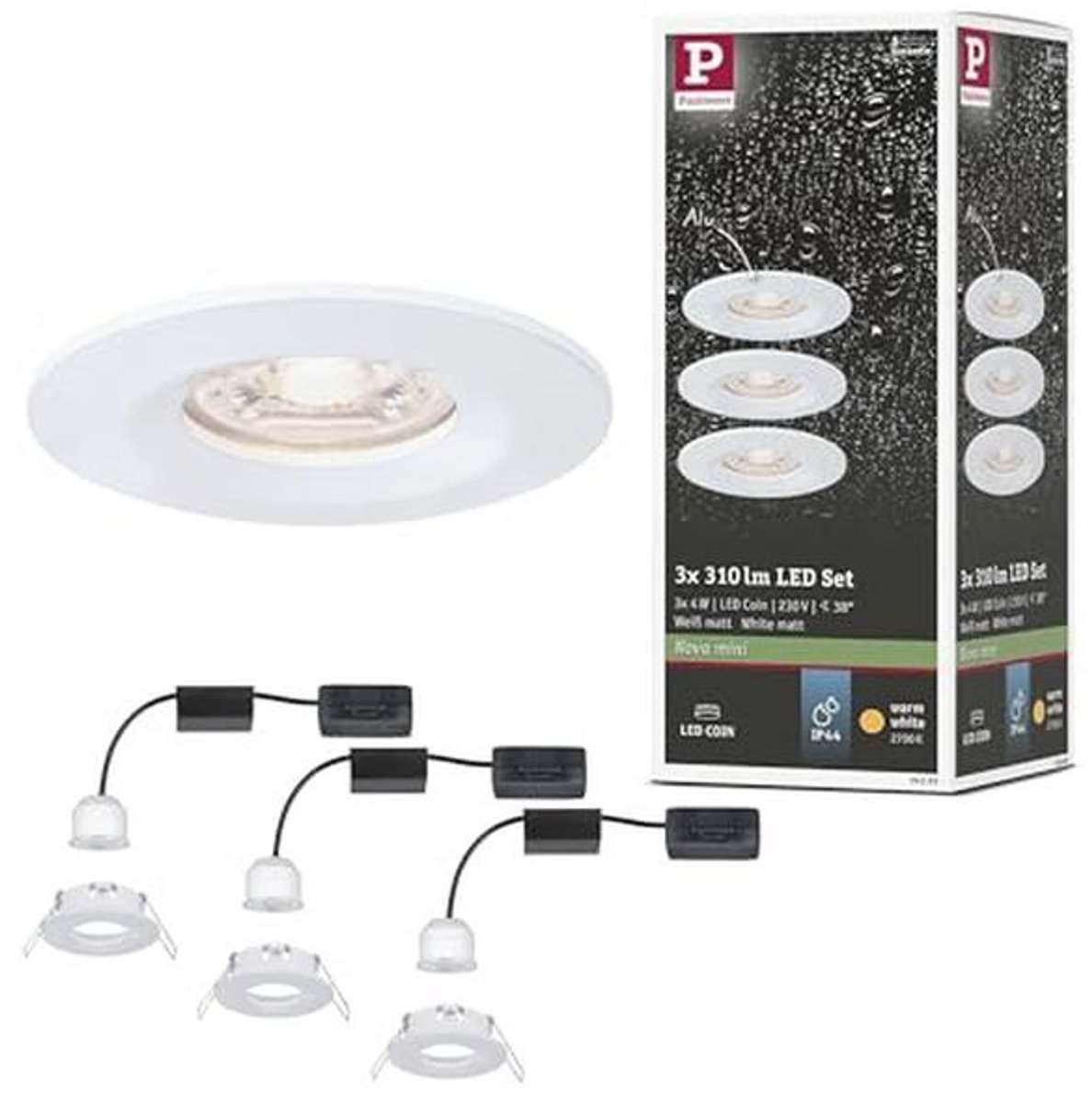 Ronde LED Inbouwlamp 3 Stuks Warmwit 2700K 3x4W