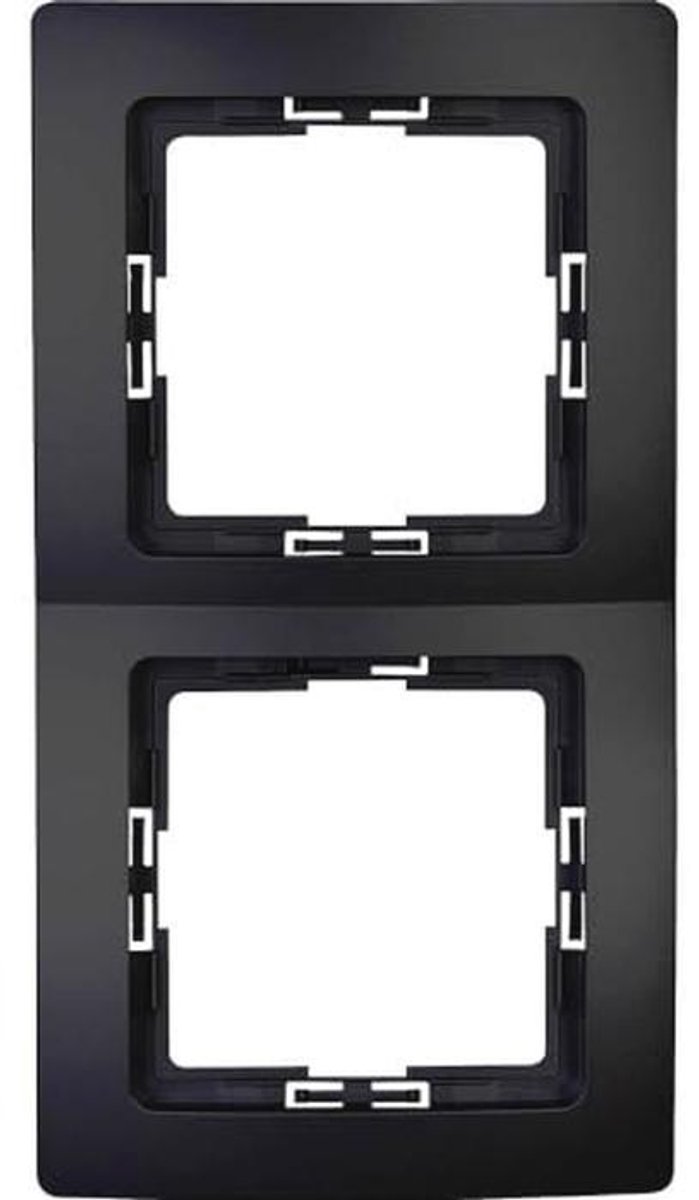 Afdekframe 2-voudig voor verticale en horizontale installatie - IP20, zwart mat