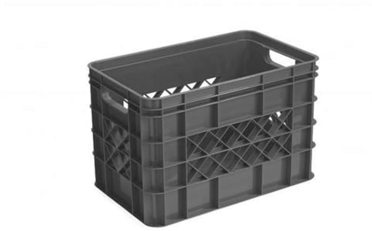 Vierkant Multi-Krat Set - Antraciet - Sterke Dozen voor Diverse Toepassingen