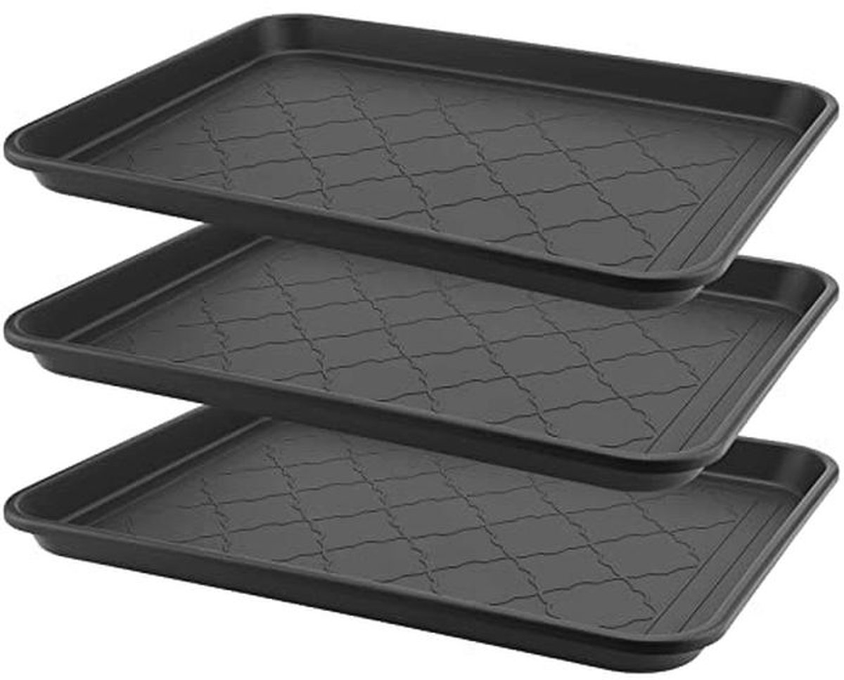 Set van 3 Grote Schoenafdruipschalen - Vloerbeschermers voor Binnen en Buiten
