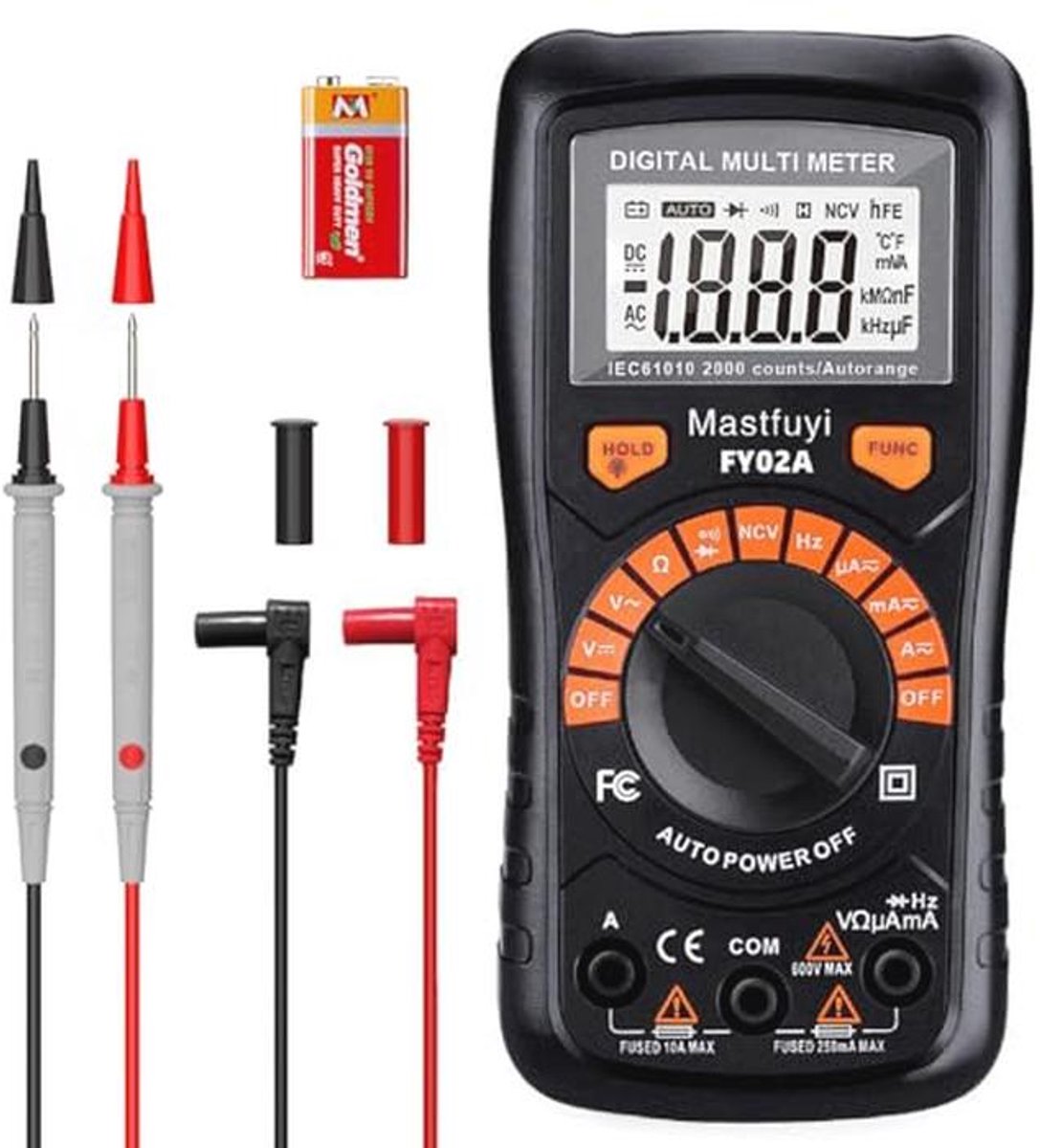 Digitale Multimeter met Auto-Range en LCD Achtergrondverlichting