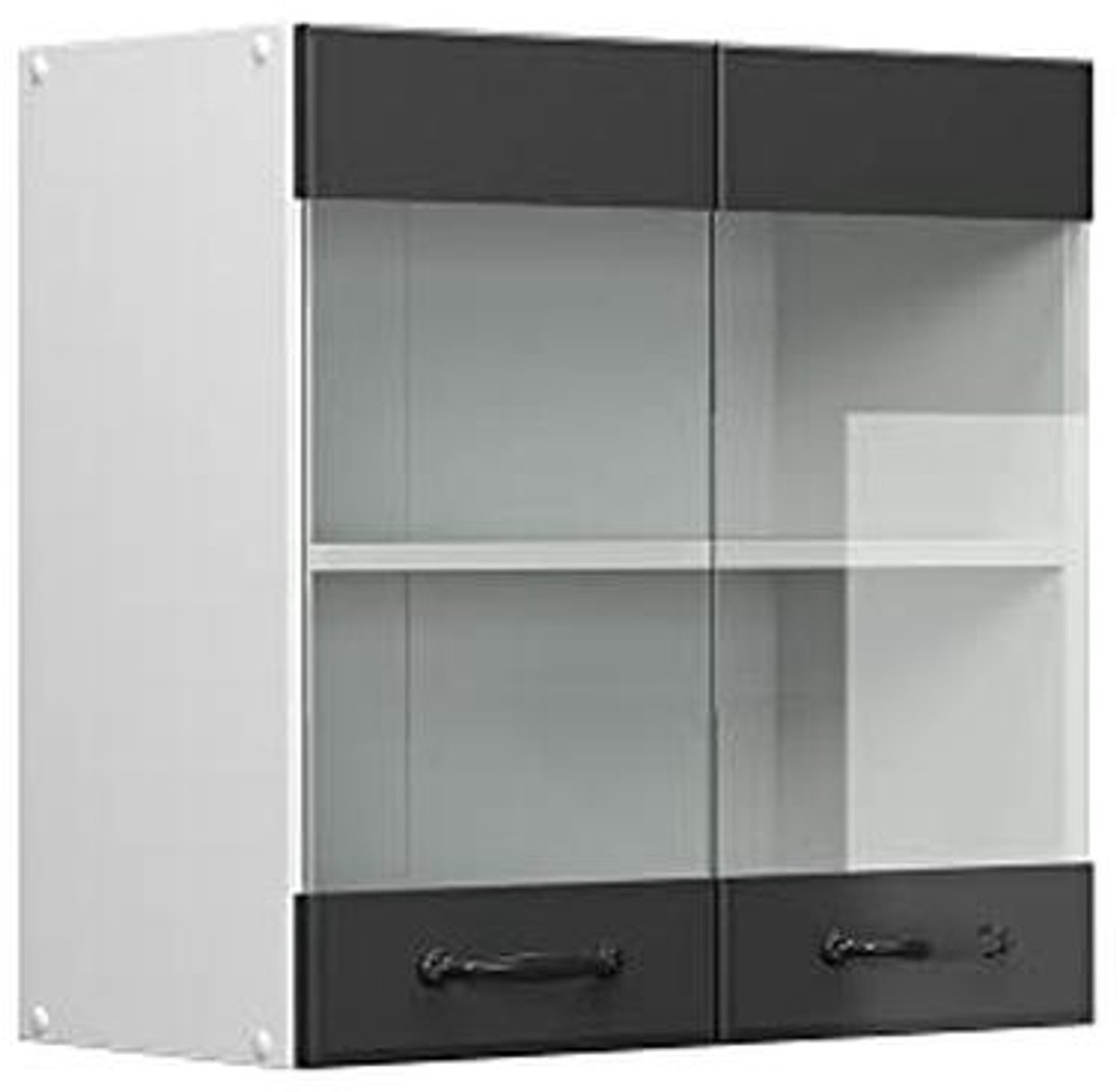 Glazen Keukenmeubel 60 cm in Antraciet en Wit - Landhuisstijl