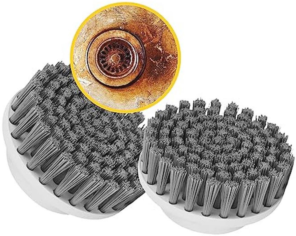 Ronde Opzetborstels voor Elektrische Spin Scrubber - 2 Stuks voor Efficiënte Schoonmaak