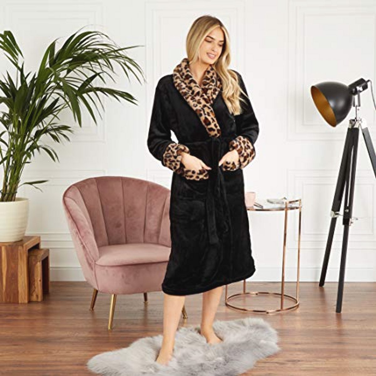 CityComfort Badjas Dames - Luxe pluizige damesbadjas in superzachte fleece dierenprint of grijs voor vrouwen, cadeaus voor mama