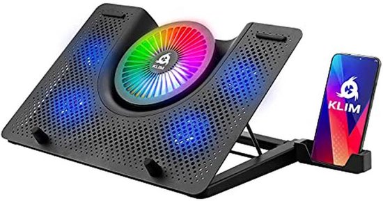 Laptop Cooler 11" tot 17" met RGB Verlichting - Gaming Ondersteuning - USB Ventilator - Stabiel en Stil - Compatibel met Mac en PS4